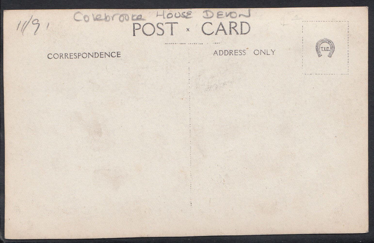 Devon Postcard - "Colebrooke House" Colebrooke School, 1923 - MB539