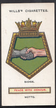 Load image into Gallery viewer, Wills Cigarette Card - Ships Badges Card No 14 - Concord