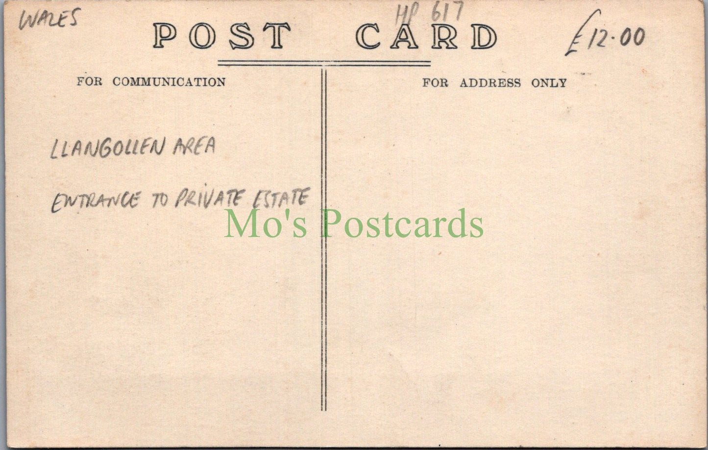 Wales Postcard -Llangollen Area, Entrance To Private Estate HP617