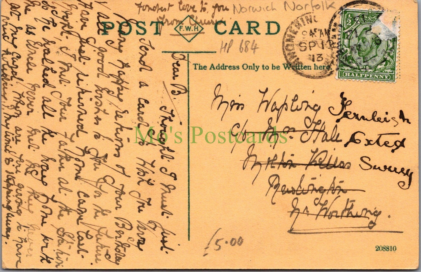 Norfolk Postcard - Norwich, Near Foundry Bridge HP684