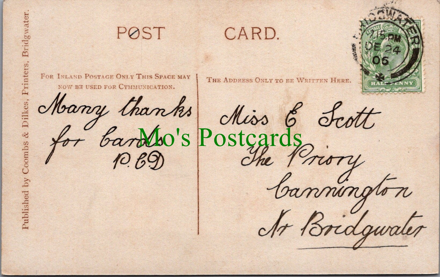 Somerset Postcard - Greetings From Bridgwater Ref.SW9816
