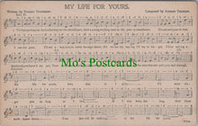 Load image into Gallery viewer, Music Postcard - Musical Notes, My Life For Yours, Aubery Chaplin Ref.HP318