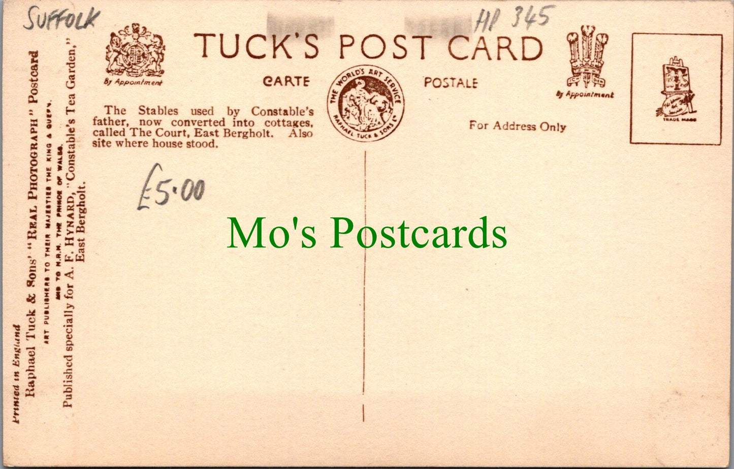 Suffolk Postcard - The Court, East Bergholt Ref.HP345