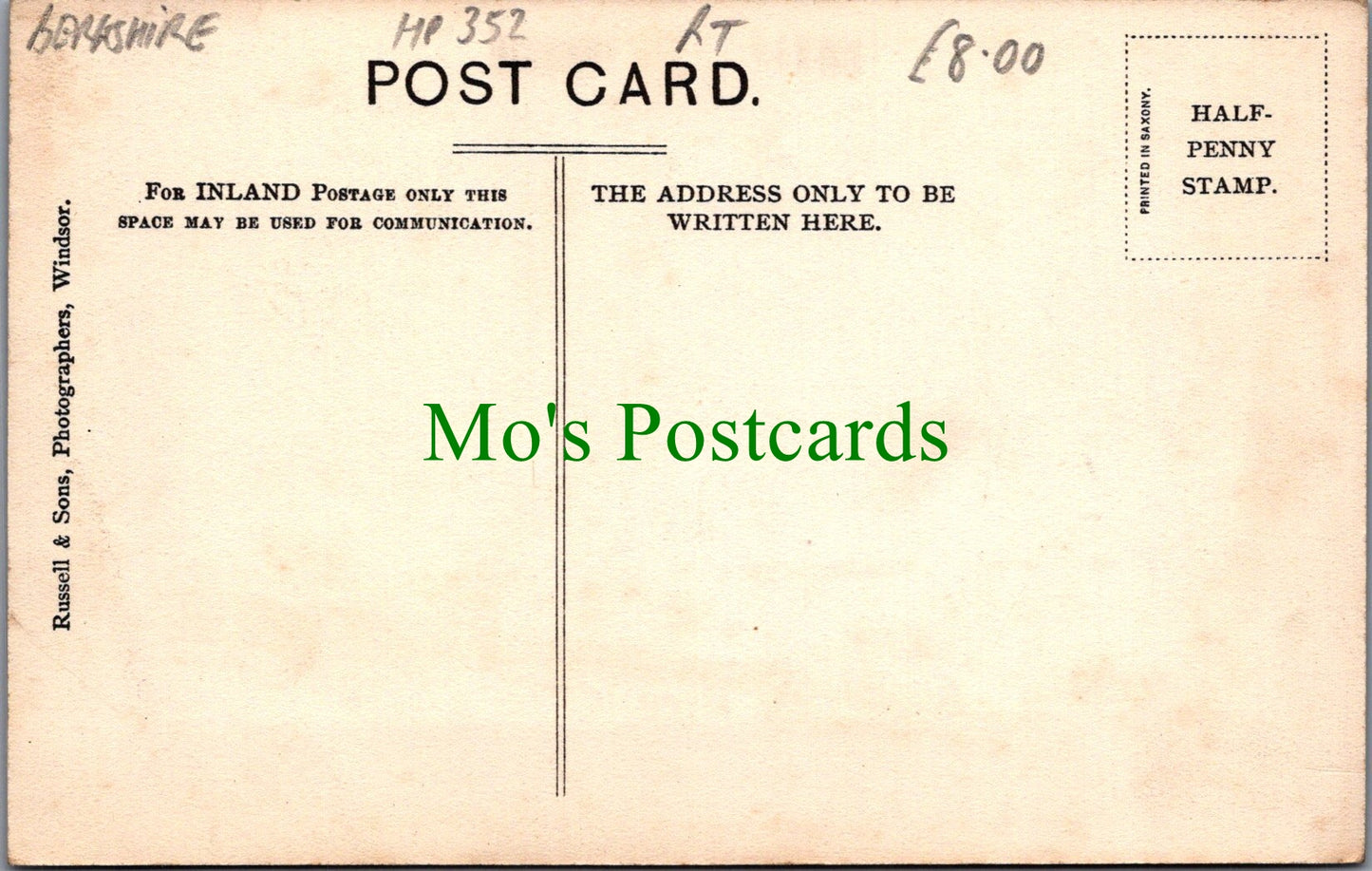 Berkshire Postcard - Layton Bro's Ltd Restaurant Facing Windsor Castle Ref.HP352
