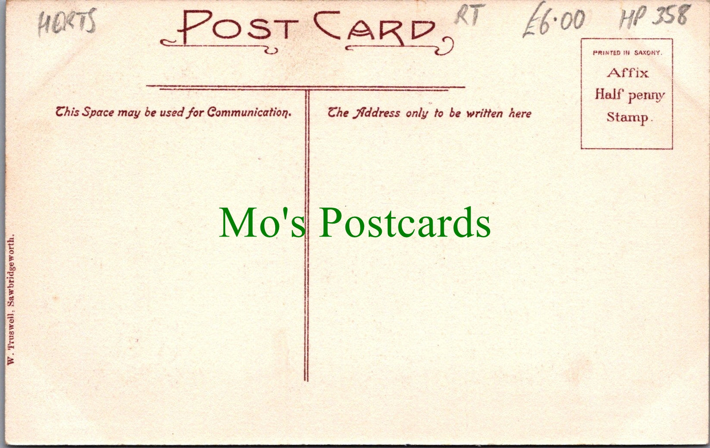 Hertfordshire Postcard - Souvenir of Sawbridgeworth Ref.HP358