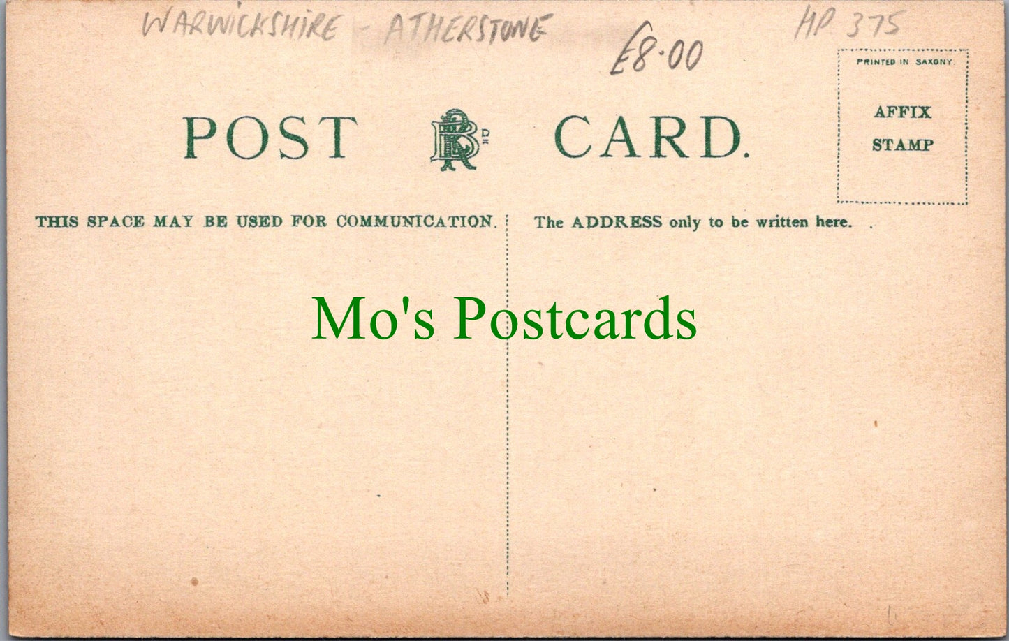 Warwickshire Postcard - Long Street, Atherstone Ref.HP375