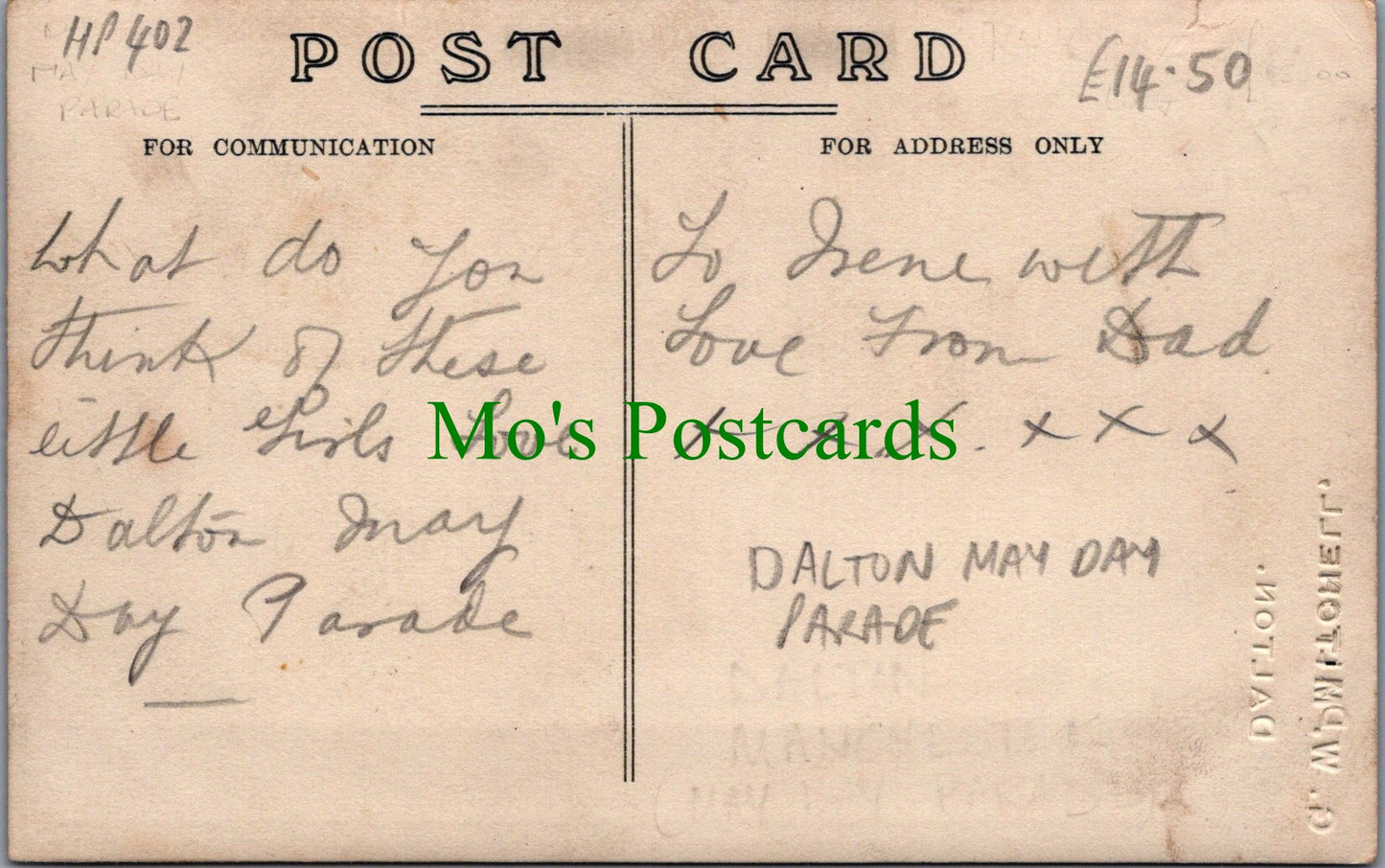Cumbria Postcard? - Parade of Children at Dalton Ref.HP402