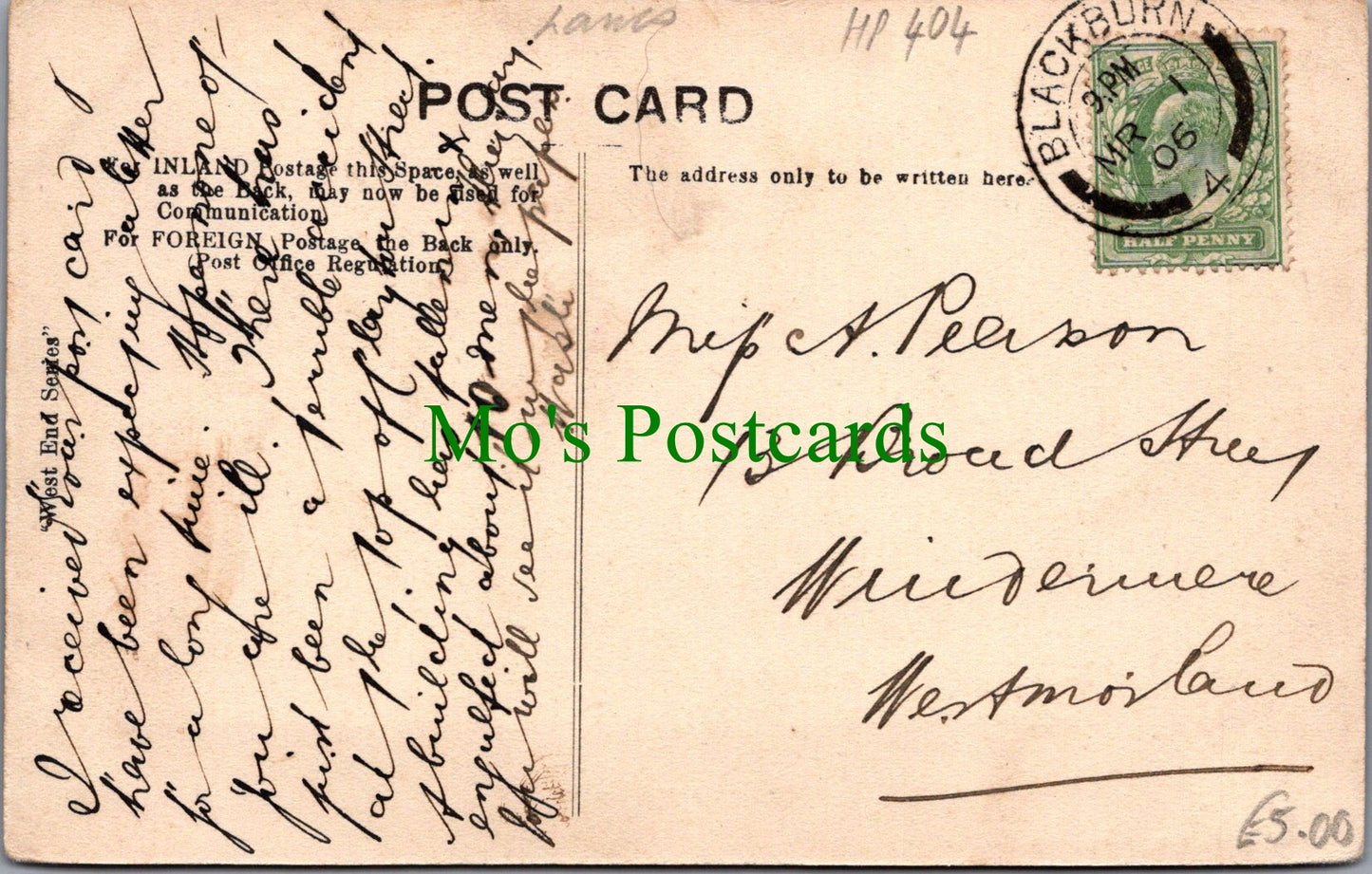 Lancashire Postcard - Copster Green Village Ref.HP404