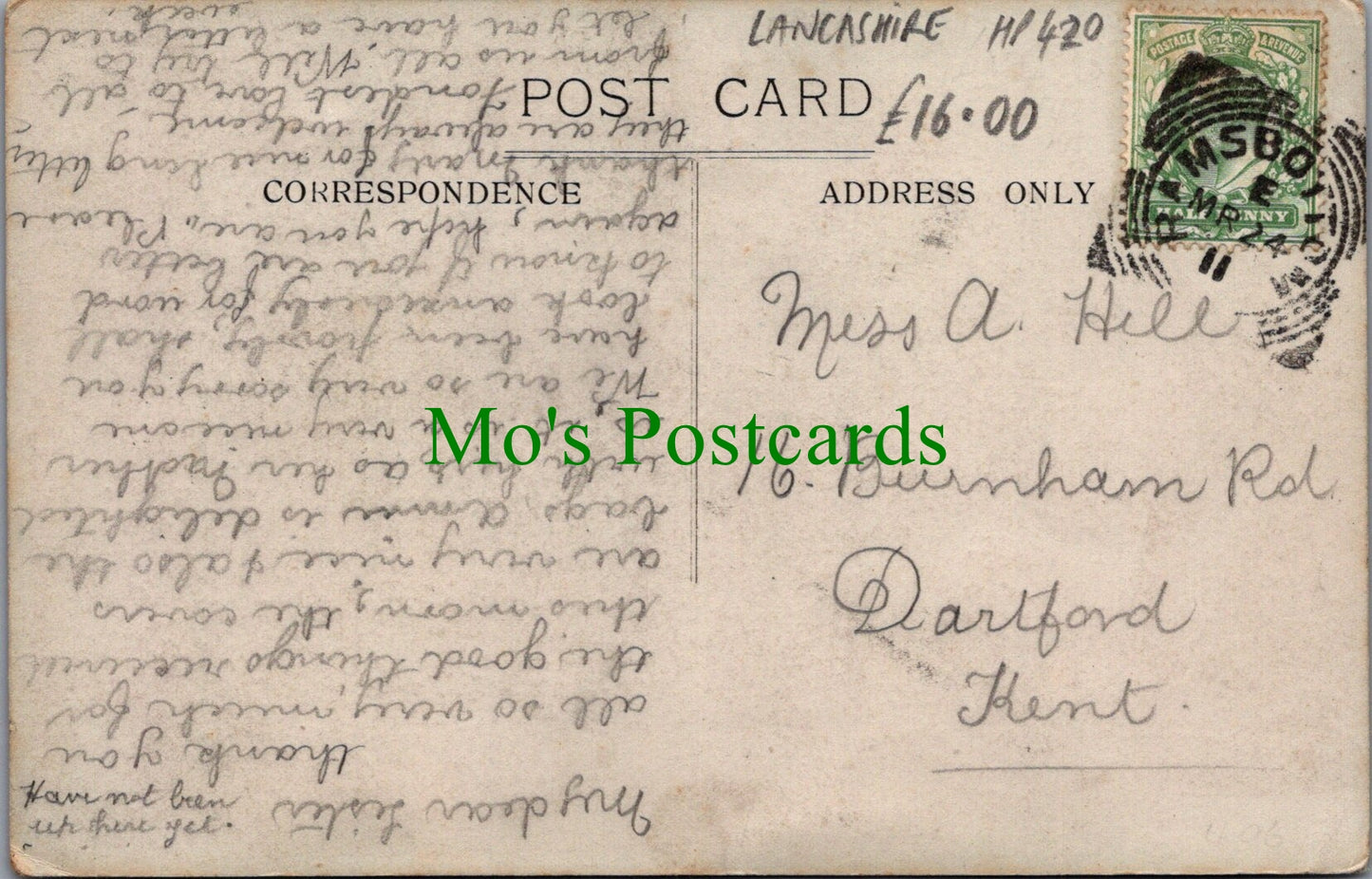 Lancashire Postcard - Dundee Lane, Ramsbottom Ref.HP420