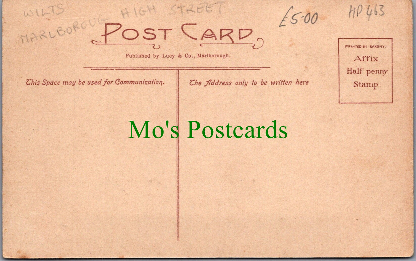 Wiltshire Postcard - High Street, Marlborough Ref.HP463