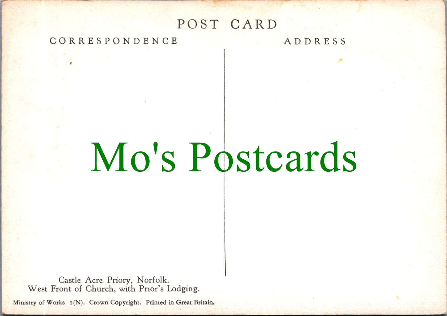Norfolk Postcard - Castle Acre Priory, West Front of Church Ref.SW10204