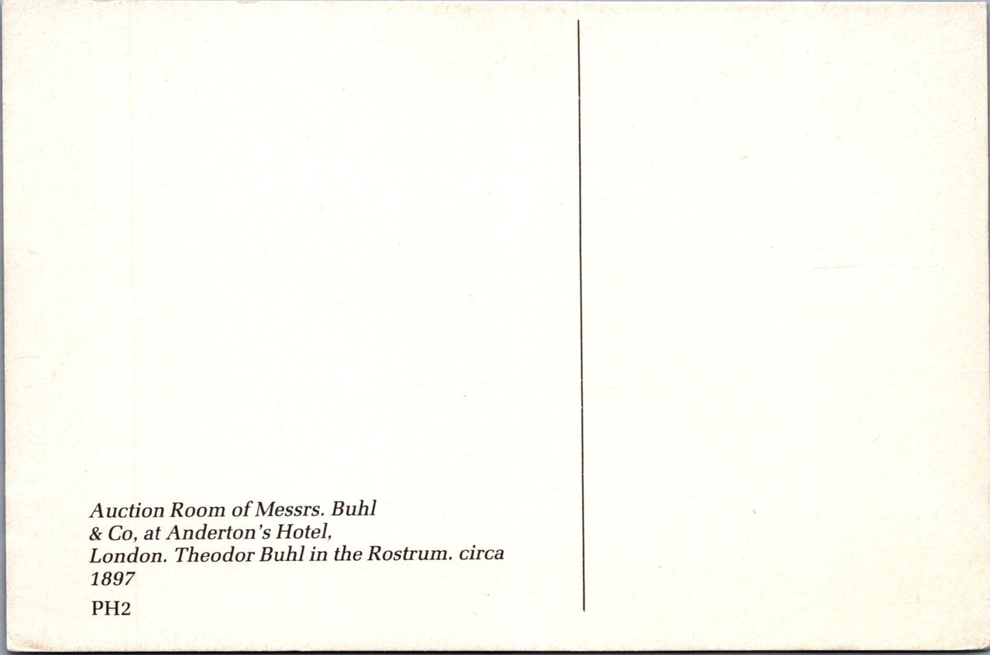 London Postcard - Auction Room, Messrs.Buhl & Co, Anderton's Hotel Ref.SW9977