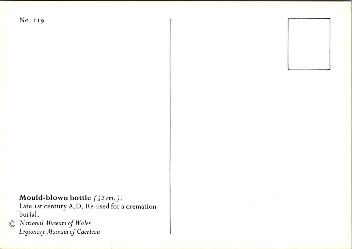 Museum Postcard - Mould-Blown Bottle, Late 1st Century A.D Ref.SW10063
