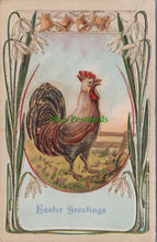 Load image into Gallery viewer, Embossed Greetings Postcard - Easter Greetings, A Cockerel Ref.SW9885