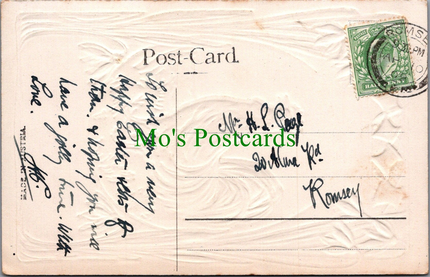 Embossed Greetings Postcard - Easter Greetings, A Cockerel Ref.SW9885