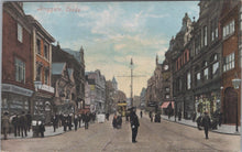 Load image into Gallery viewer, Yorkshire Postcard - Leeds Briggate, Busy Street Scene DC628