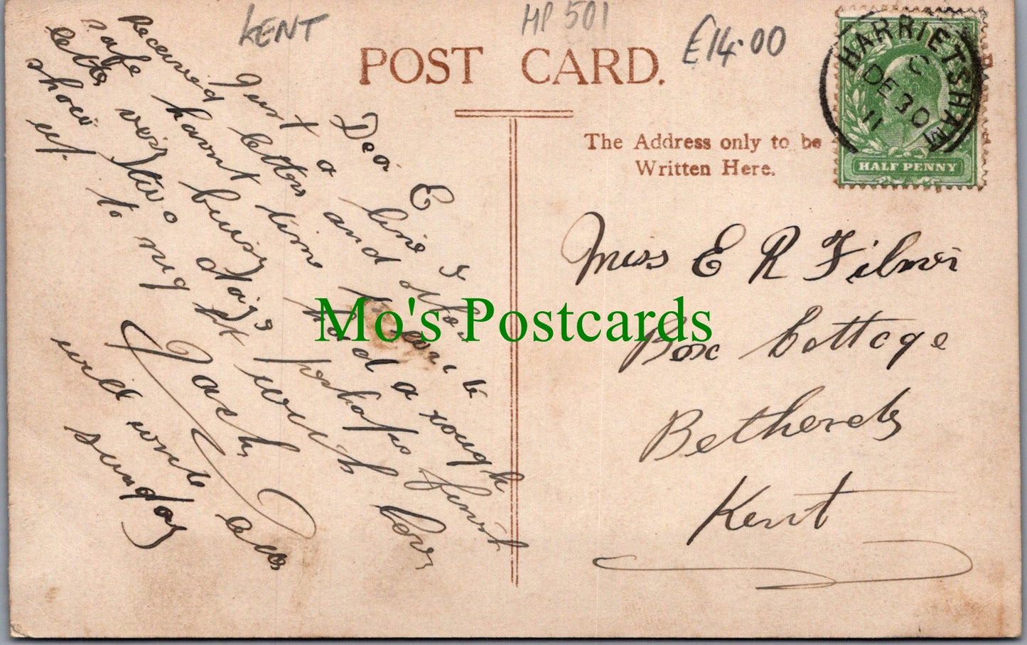 Kent Postcard - Harrietsham, West Street, Maidstone District HP501