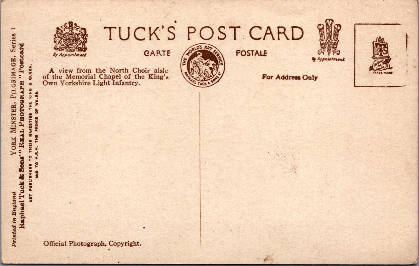 Yorkshire Postcard - York Minster, The Northern Transept & Chapel SW10803