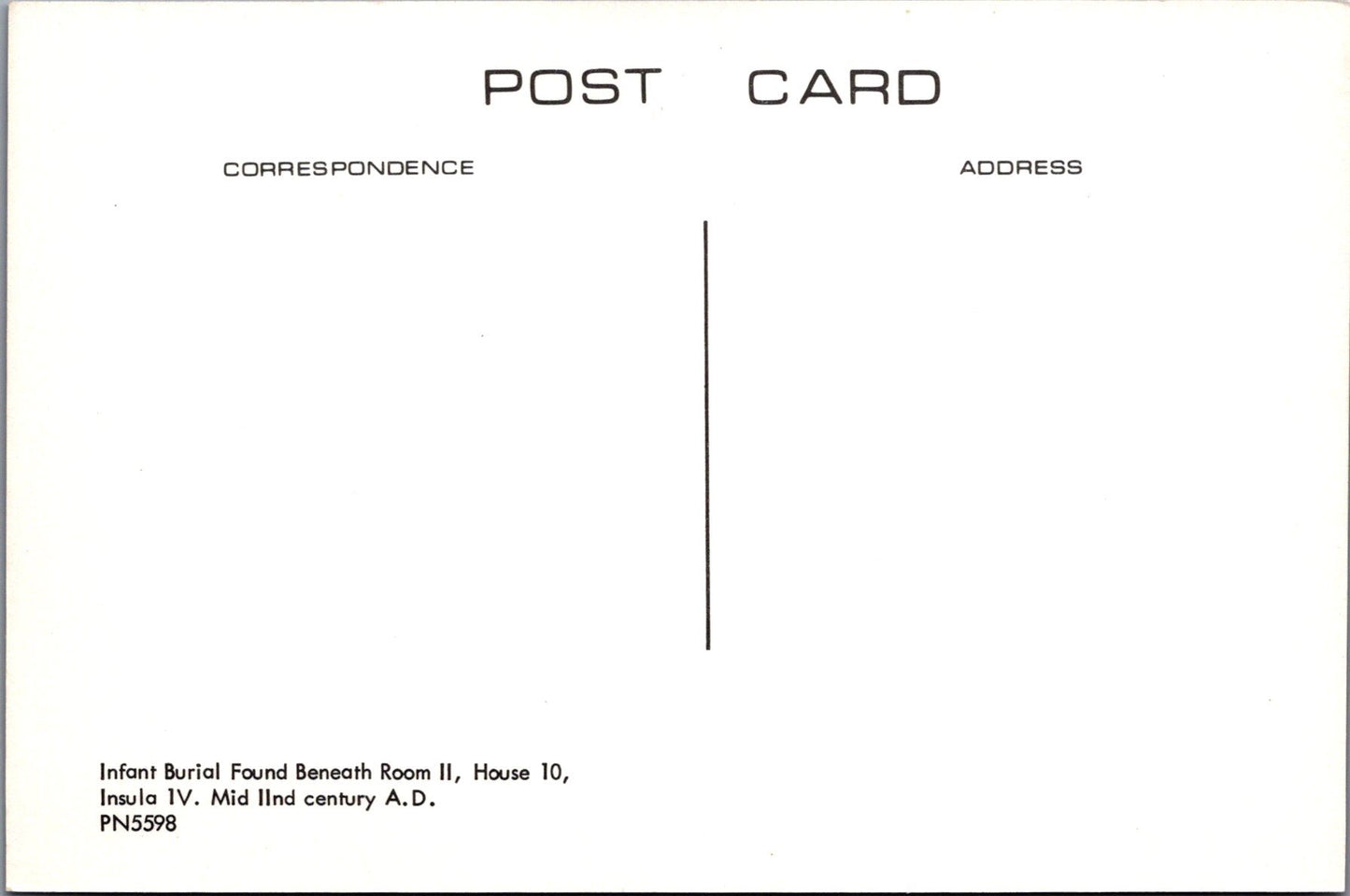 Archaeology Postcard - Infant Burial Beneath Room II, House 10 - SW10275