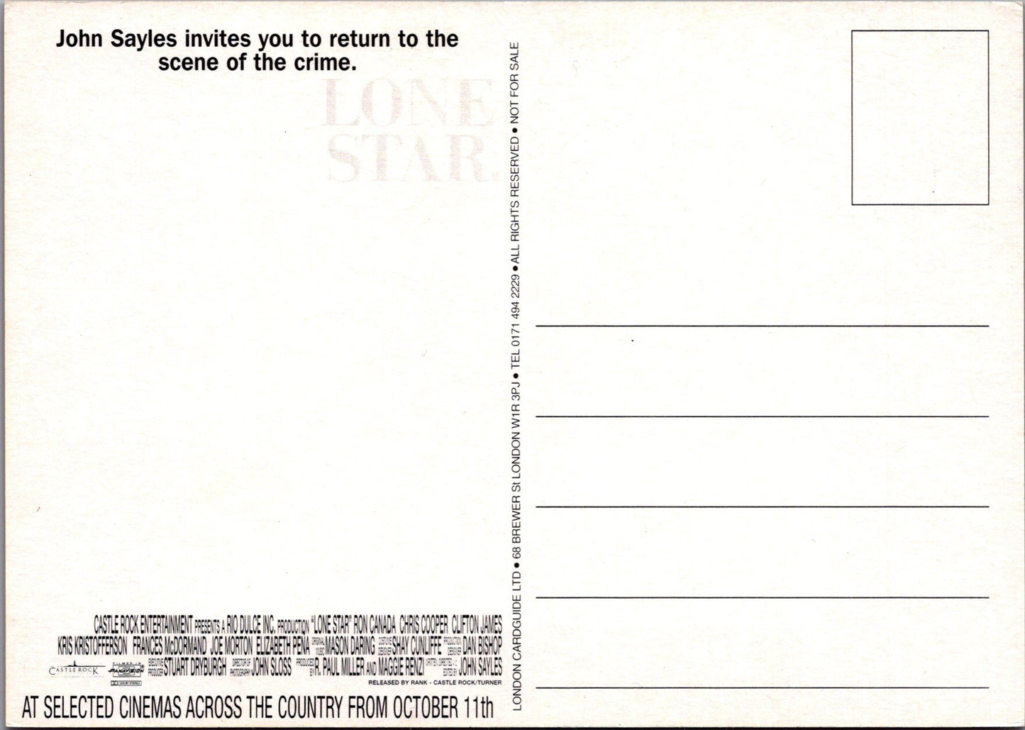 Film Postcard - Lone Star, Kris Kristofferson & Matthew McConaughey SW10320