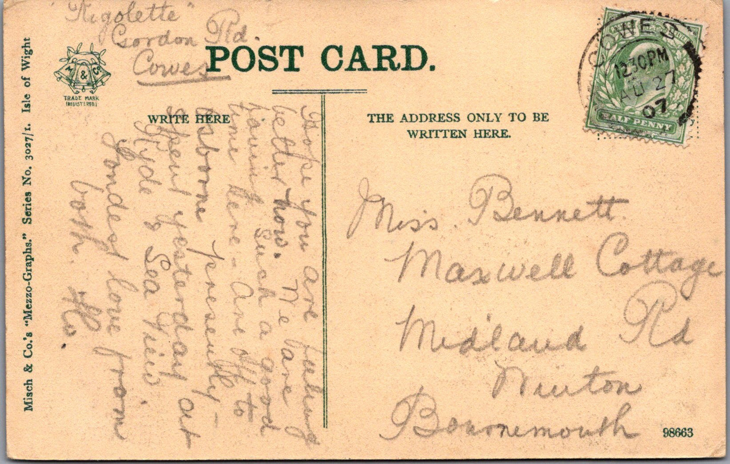 Isle of Wight Postcard - Freshwater, Tennyson's House SW10658