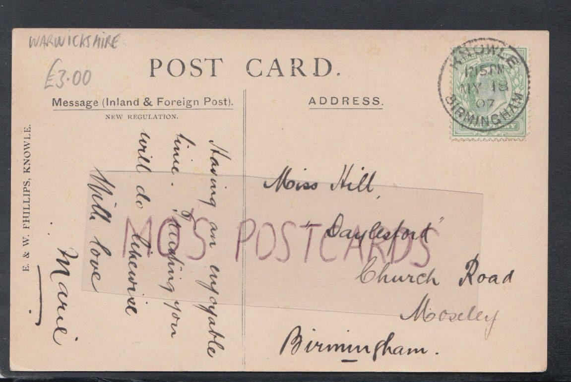 Warwickshire Postcard - Station Lane, Lapworth, 1907 - Mo’s Postcards