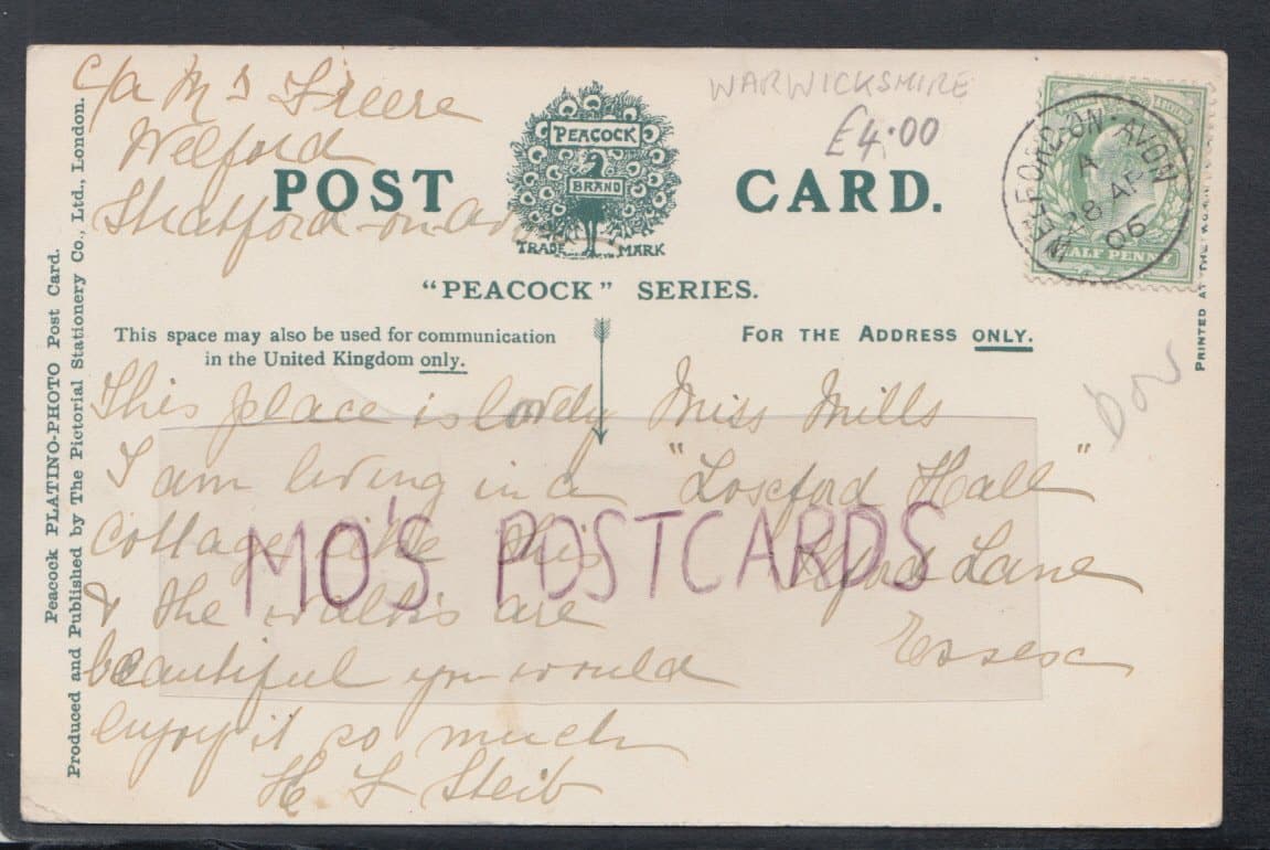 Warwickshire Postcard - Magpie Cottage, Welford-On-Avon, 1906 - Mo’s Postcards