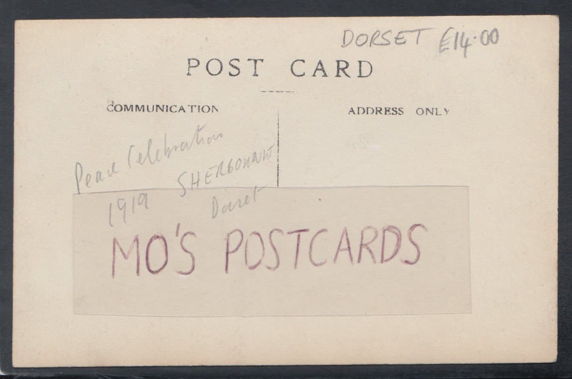 Dorset Postcard - Peace Celebrations, Sherborne, 1919 - Mo’s Postcards