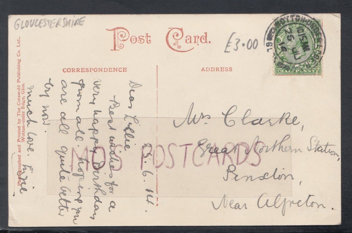 Gloucestershire Postcard - Woodchester From Path To Amberley, 1914 - Mo’s Postcards