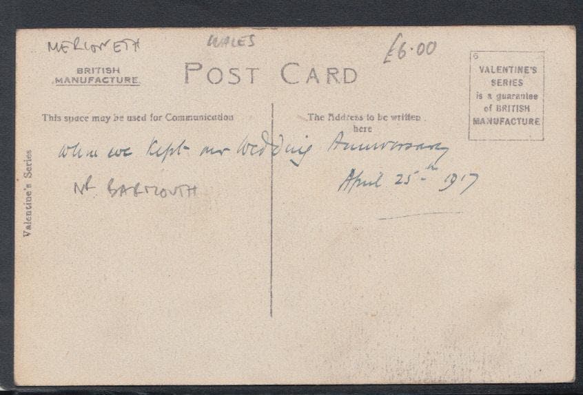 Wales Postcard - The Drive, Cors-Y-Gedol Hall, Dyffryn - Mo’s Postcards