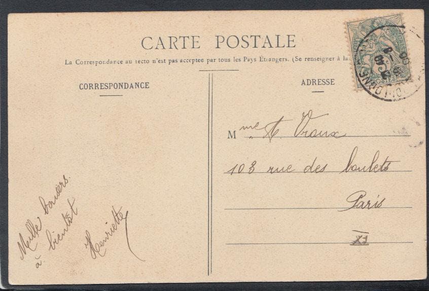 France Postcard - Boulogne-Sur-Mer - L'Embarquement Des Voyageurs Pour L'Angleterre, 1906 - Mo’s Postcards