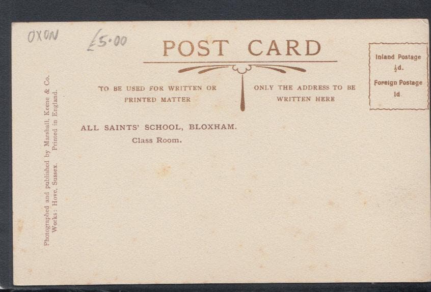 Oxfordshire Postcard - Class Room, All Saints' School, Bloxham - Mo’s Postcards