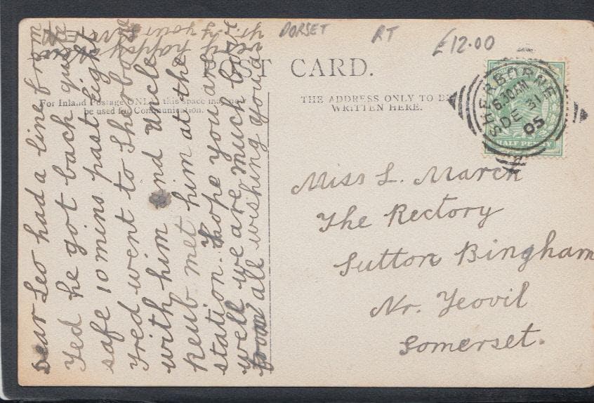 Dorset Postcard - The School, Trent, 1905 - Mo’s Postcards