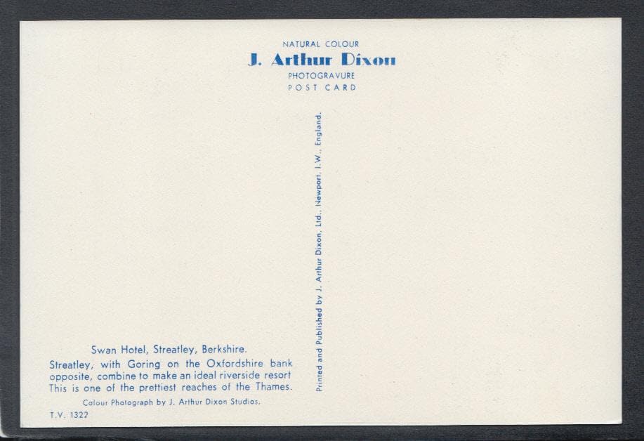 Berkshire Postcard - Swan Hotel, Streatley - Mo’s Postcards