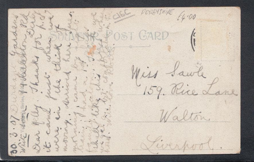 Derbyshire Postcard - The Wardwick, Derby, 1907 - Mo’s Postcards