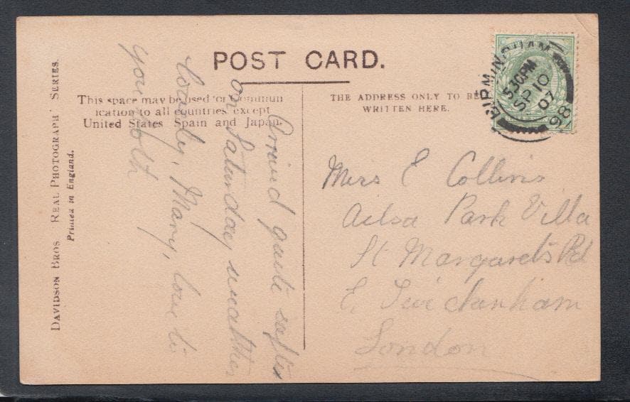 Warwickshire Postcard - Council House & Art Gallery, Birmingham, 1907 - Mo’s Postcards