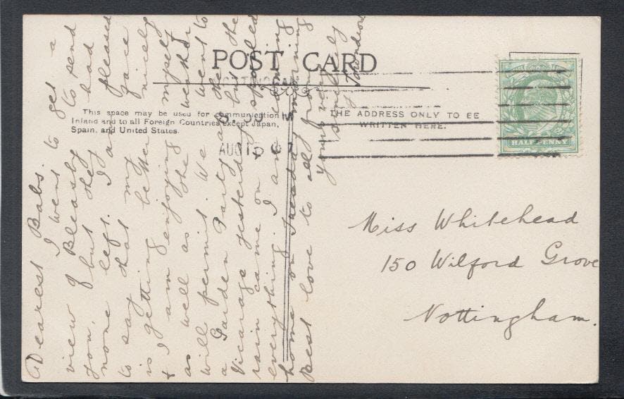 Nottinghamshire Postcard - The Bishop's Manor, Southwell, 1907 - Mo’s Postcards