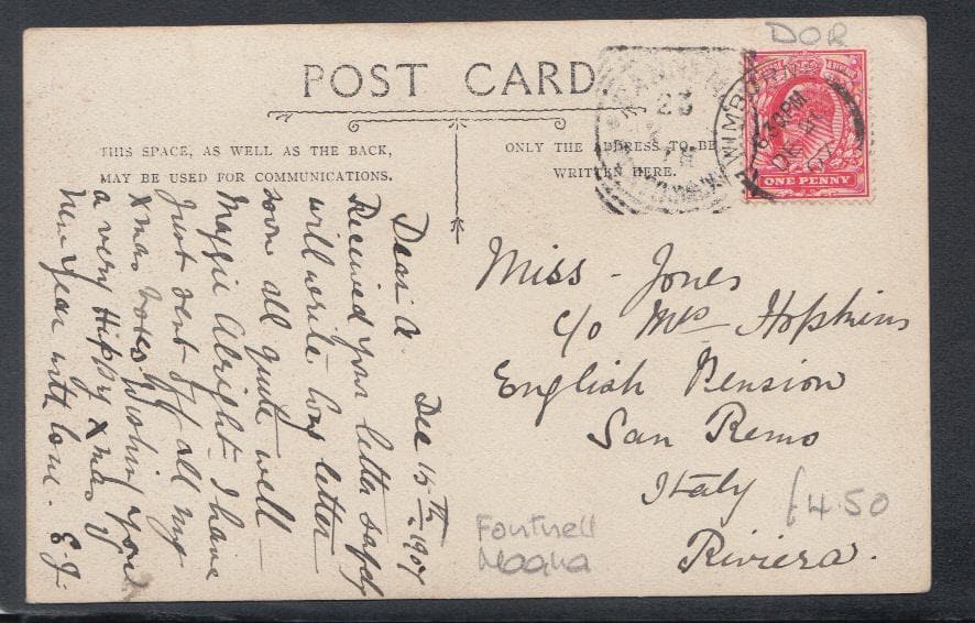 Dorset Postcard - Fontmell Magna Village, 1907 - Mo’s Postcards