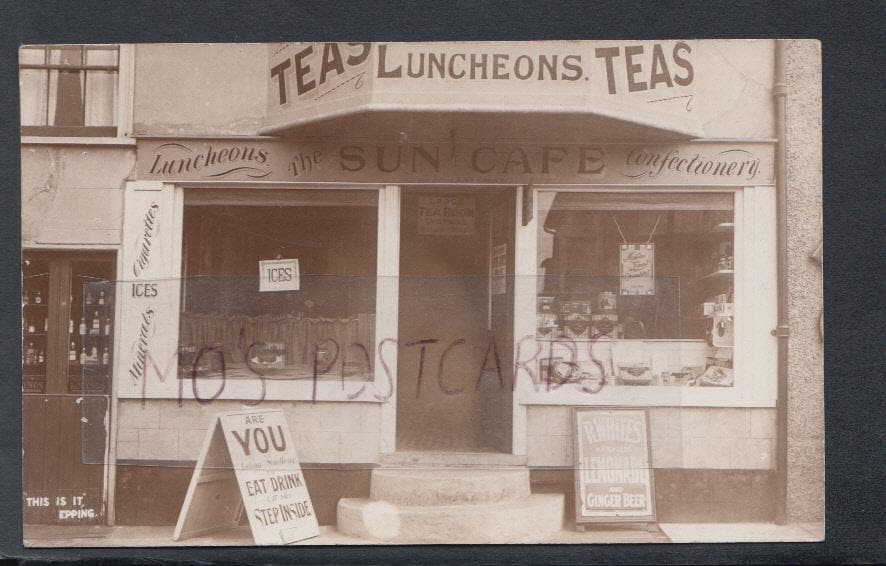 Essex Postcard - The Sun Cafe, Luncheons & Teas, Epping, 1928 - Mo’s Postcards