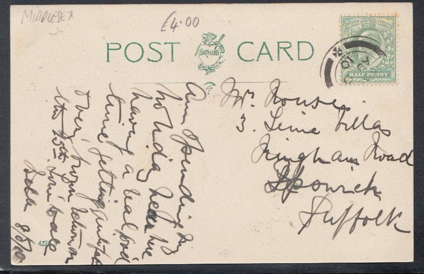 Middlesex Postcard - Penton Hook Lock, Staines, 1910 - Mo’s Postcards