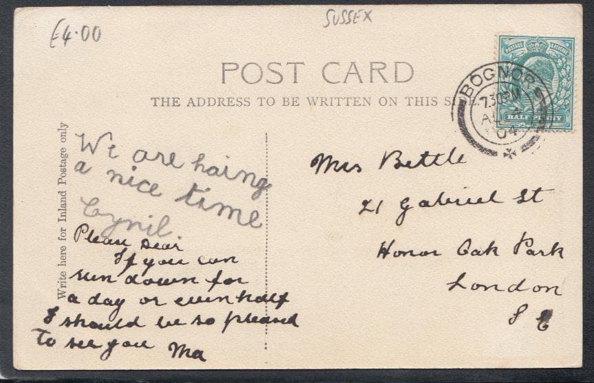 Sussex Postcard - Merchant Taylors' Ladies Home, Bognor, 1904 - Mo’s Postcards
