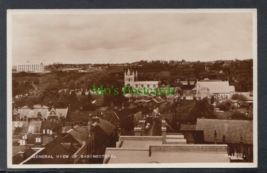 Hampshire Postcard - General View of Basingstoke, 1957 - Mo’s Postcards