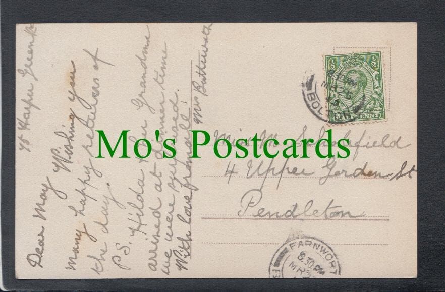 Greetings Postcard - Lady Writing a Letter