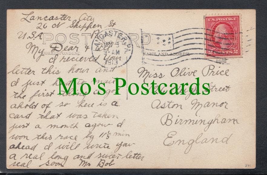 Sports Postcard - Rowing - American Rower and His Boat