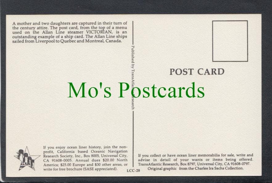Shipping Postcard - Allan Line to Canada