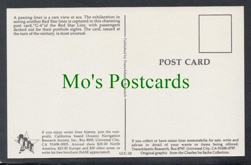 Shipping Postcard - The Red Star Line