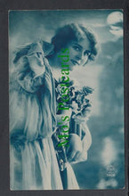Load image into Gallery viewer, Glamour Postcard - Young Lady With Flowers