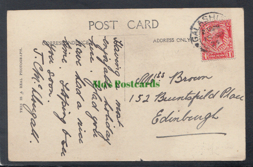 Scotland Postcard - Bank Street, Galashiels, 1924 - Mo’s Postcards