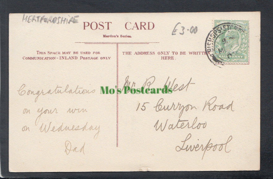 Hertfordshire Postcard - View of Bishop's Stortford - Mo’s Postcards