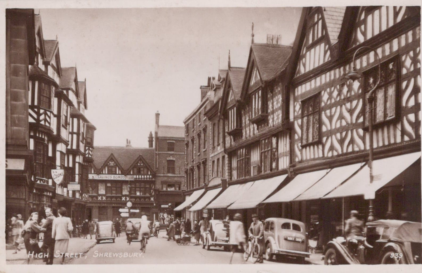 Shropshire Postcard - High Street, Shrewsbury, 1949 - Mo’s Postcards